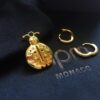A-Home Monaco Golden Asymmetric Ladybug Earrings for Women, Elegant French-style Jewelry, Stylish and Unique Drop Earrings