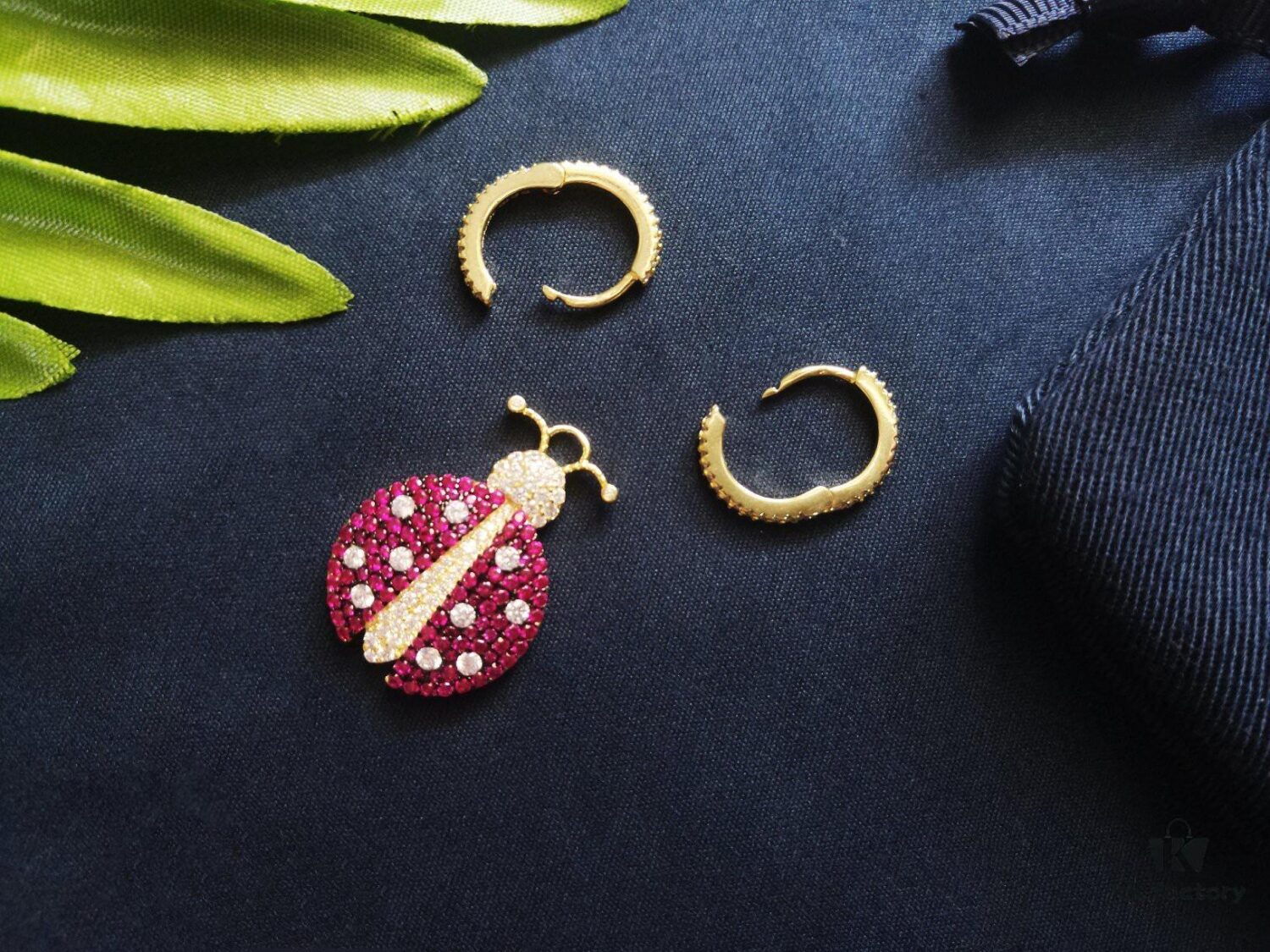 A-Home Monaco Golden Asymmetric Ladybug Earrings for Women, Elegant French-style Jewelry, Stylish and Unique Drop Earrings
