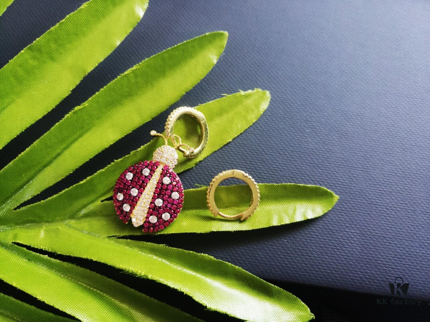 A-Home Monaco Golden Asymmetric Ladybug Earrings for Women, Elegant French-style Jewelry, Stylish and Unique Drop Earrings