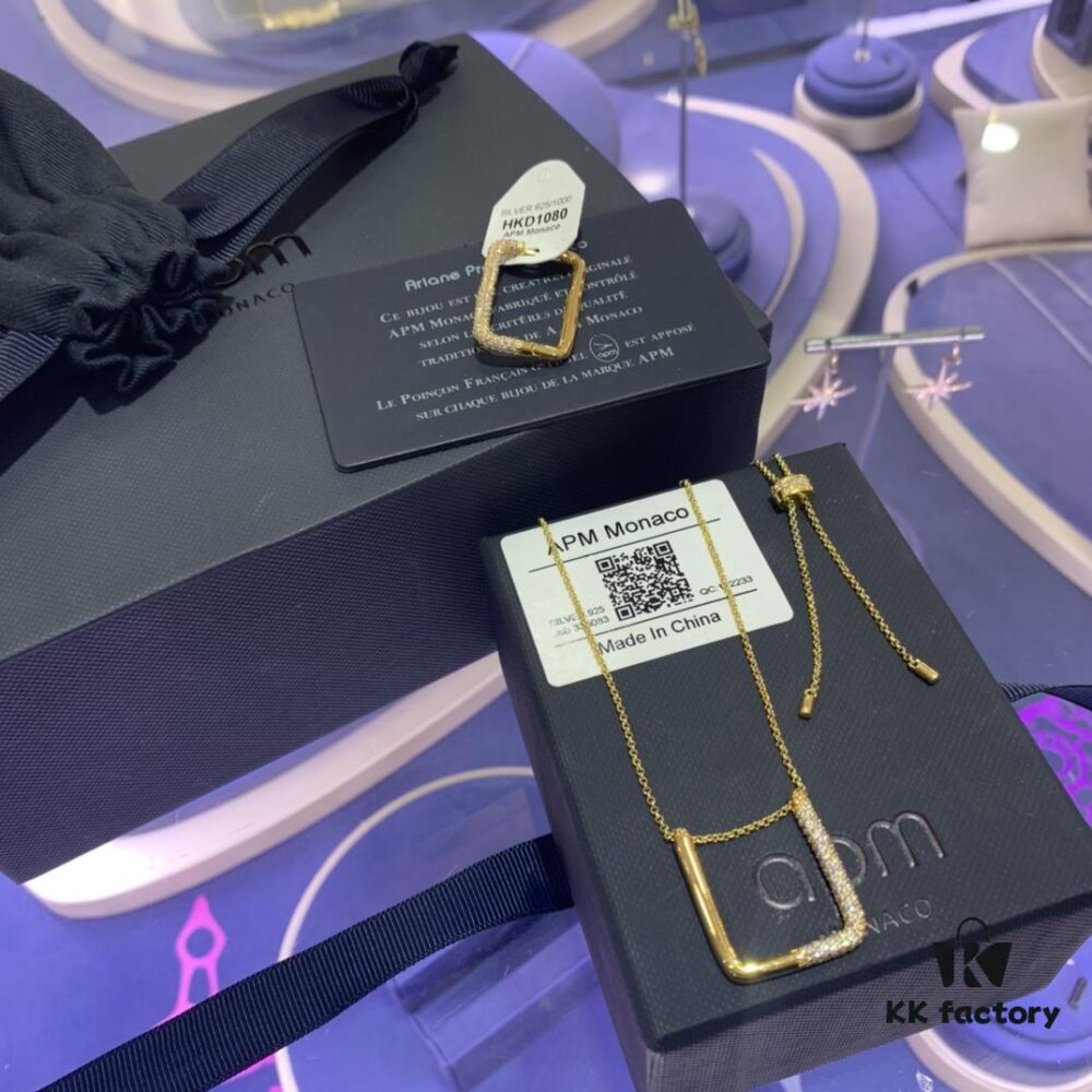 March New Arrival 💕💕 A Monaco Lake Blue Square Geometric Necklace for Women, Elegant Collarbone Pendant Jewelry Gift for Girlfriend