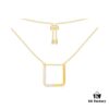 March New Arrival 💕💕 A Monaco Lake Blue Square Geometric Necklace for Women, Elegant Collarbone Pendant Jewelry Gift for Girlfriend