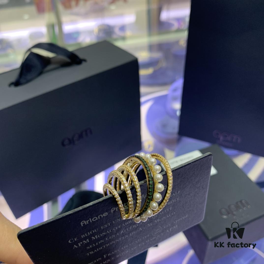 A Family Monaco Multi-strand Pearl Ear Clips