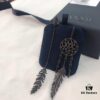 APM Monaco Asymmetrical Dreamcatcher Earrings for Women, Cool Black Tribal Design Hollow Feather Earrings