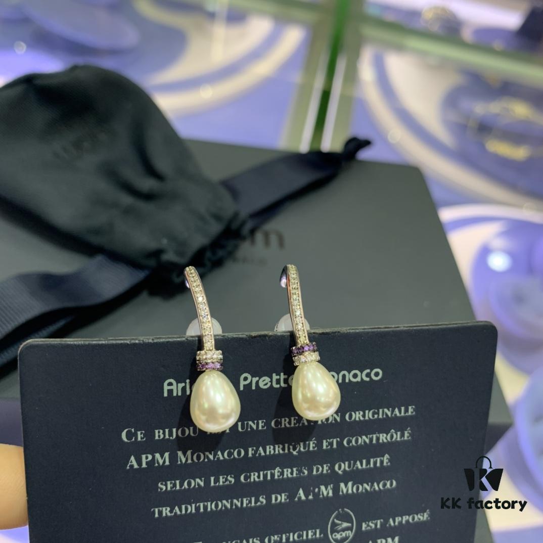 New Arrival 💕 A's Monaco F-shaped Pearl Stud Earrings, Full of Unique Charm
