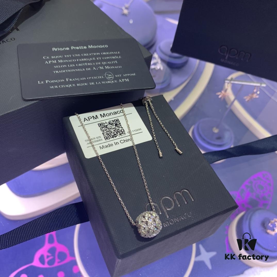 A Monaco Diamond-Paved Heart Pendant Necklace, Summer New French Style Elegant Collarbone Chain