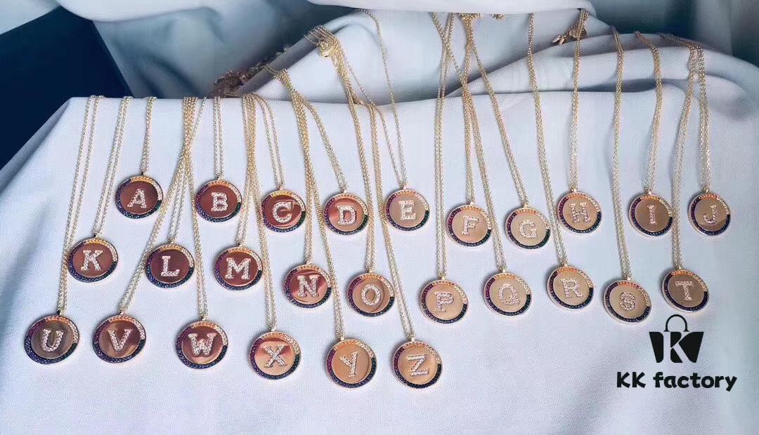 APM Monaco 💕💕🌈🌈 Rainbow Necklace with Custom Letter Engraving, Fairy-Like Pendant, Essential Summer Collarbone Chain for Couples