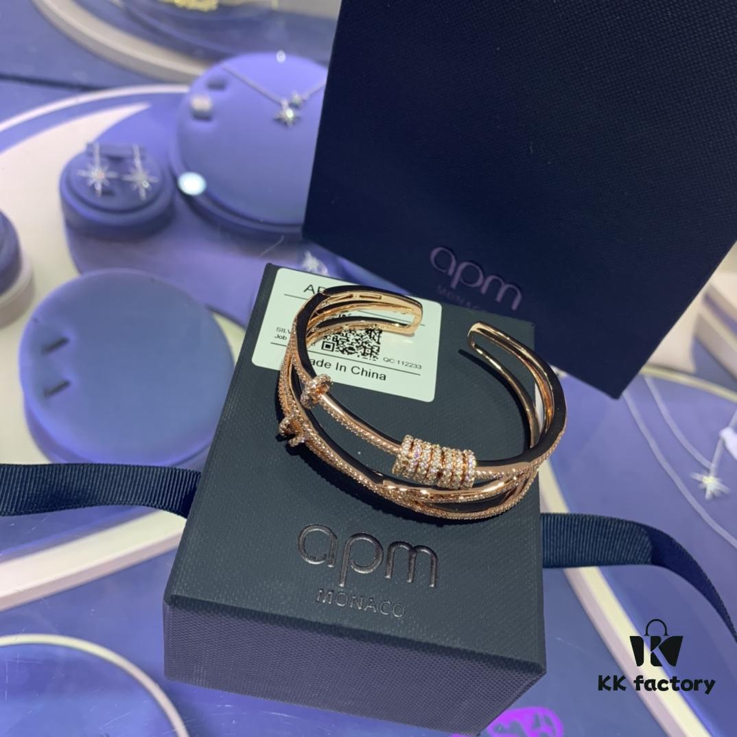 A Monoco Rose Gold Triple Ring Bracelet