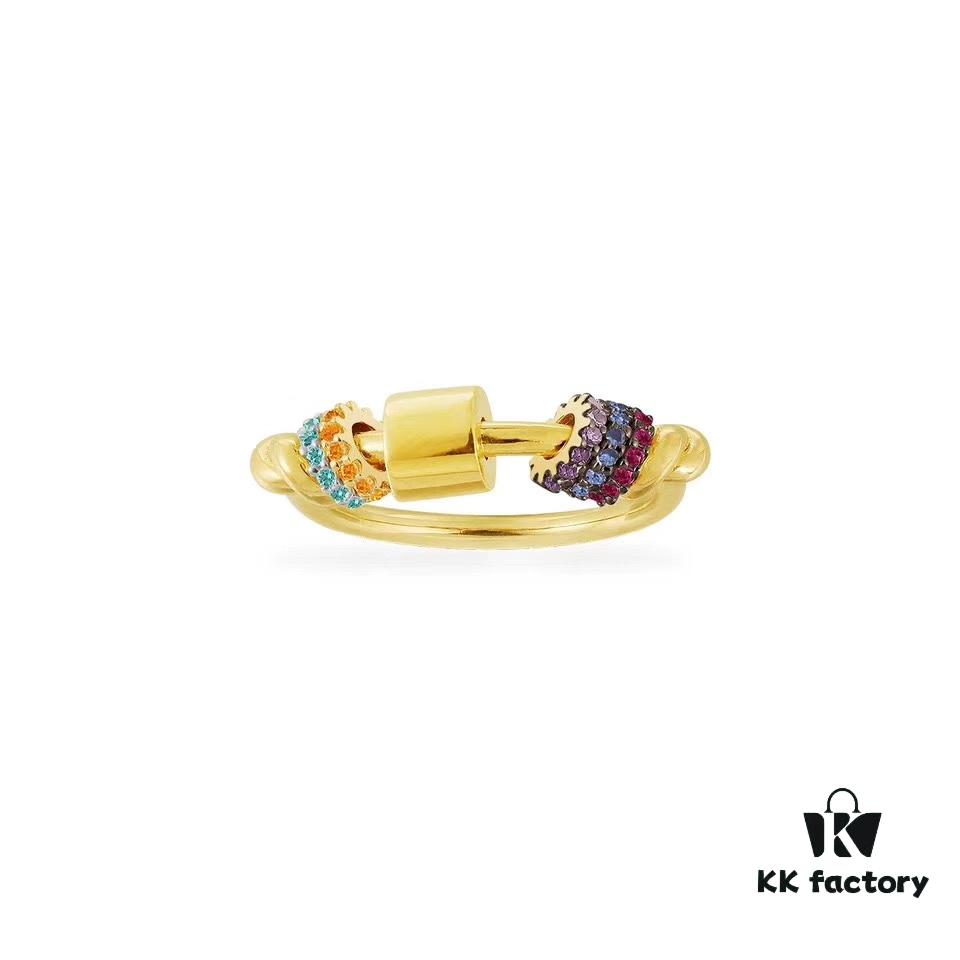 APM Monaco Good Fortune Ring for Women, Rose Gold New Design with Moving Element, Friendship Ring