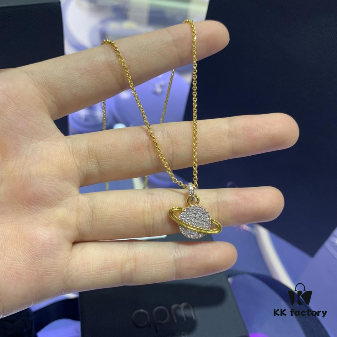A Monaco Gold Planet Necklace