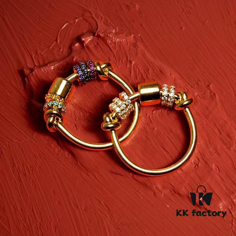 APM Monaco Good Fortune Ring for Women, Rose Gold New Design with Moving Element, Friendship Ring