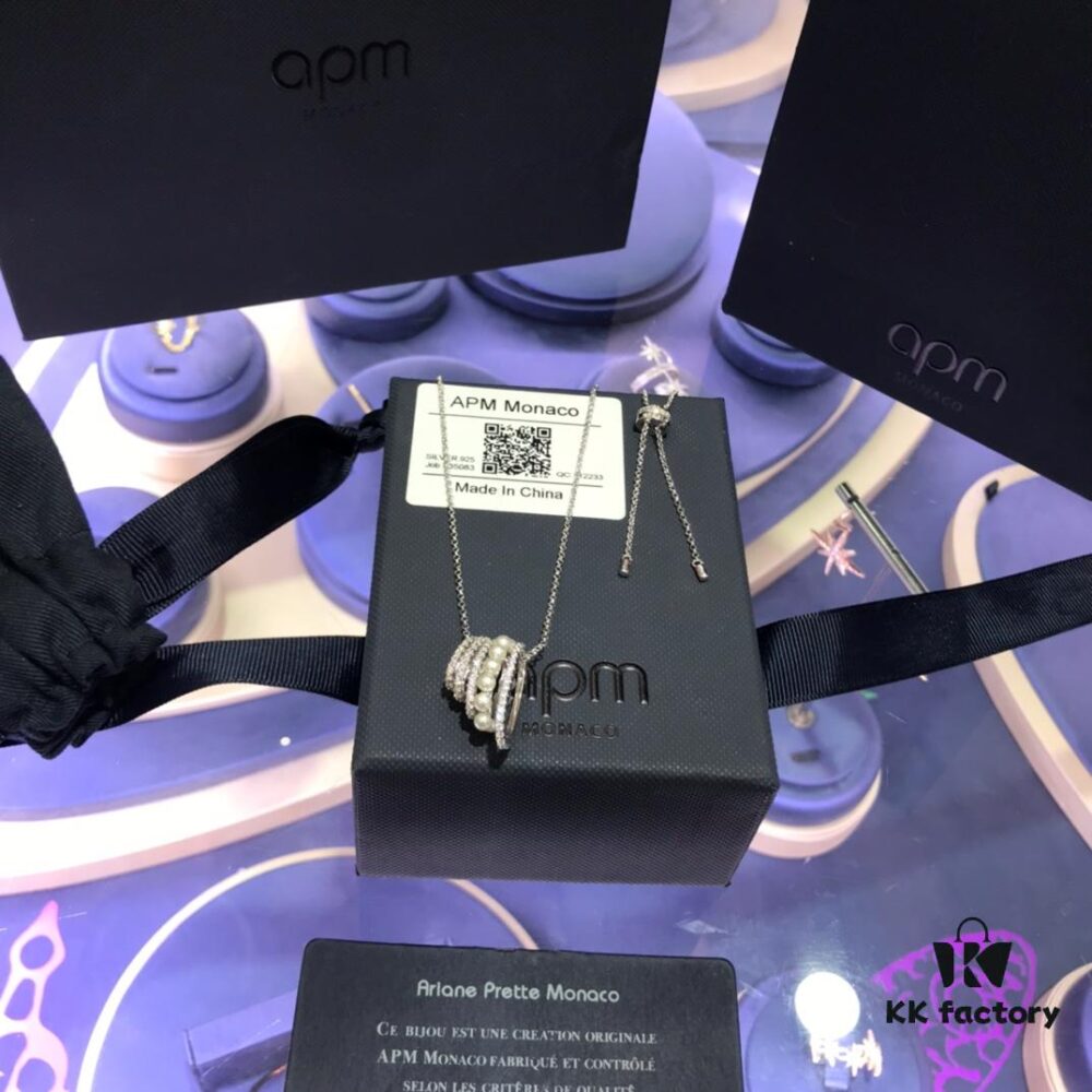 A Family Monaco Multi-Layer Decorative Pearl Waistline Necklace for Women, Elegant Fashion Choker Silver Neck Chain