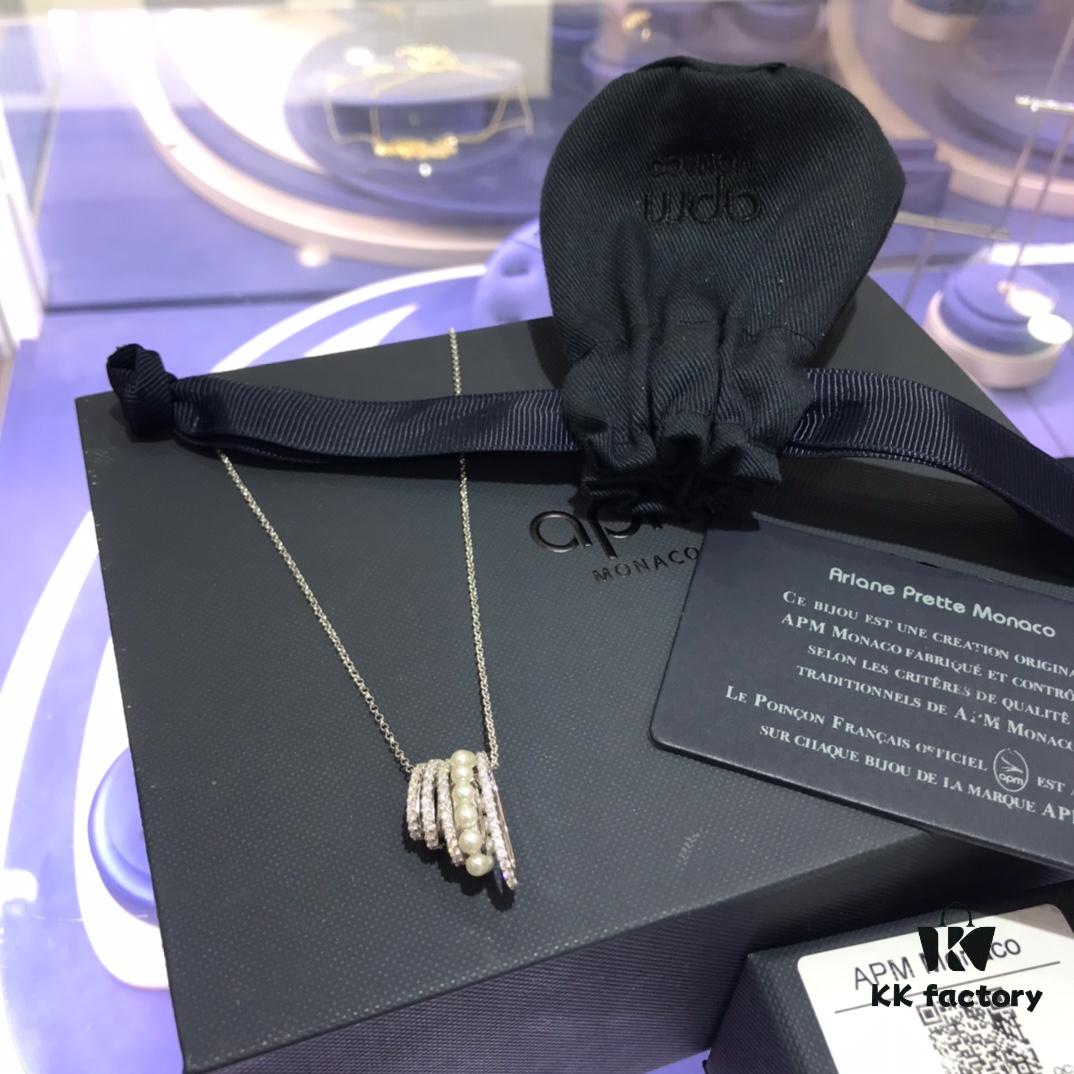 A Brand Monaco Multi-layer Decorative Pearl Waist Necklace for Women, Elegant Fashion Choker Silver Neck Chain