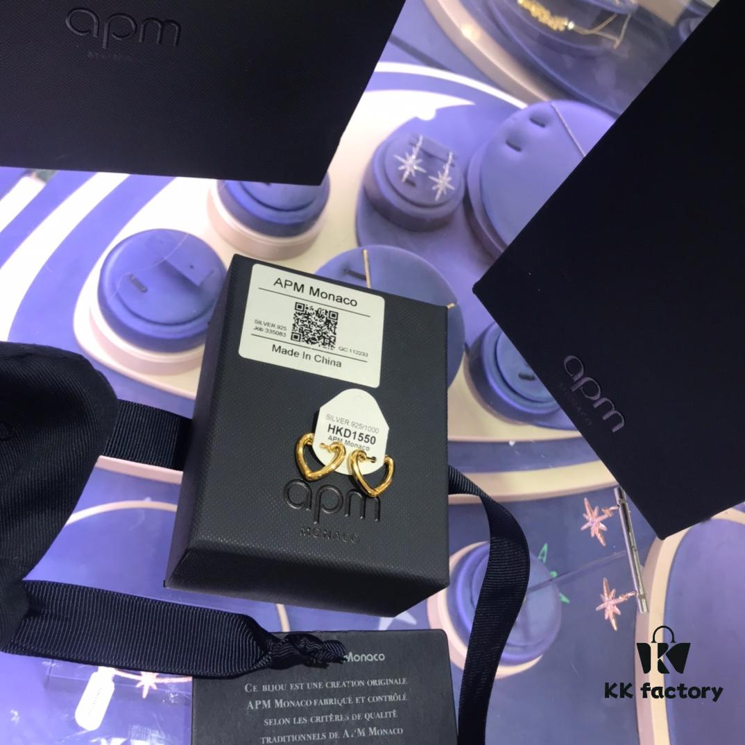 A Brand Monaco Heart-shaped Small Earrings for Women, Cute Heart Stud Earrings Jewelry Gift for Girlfriend 2020 New Trendy Style