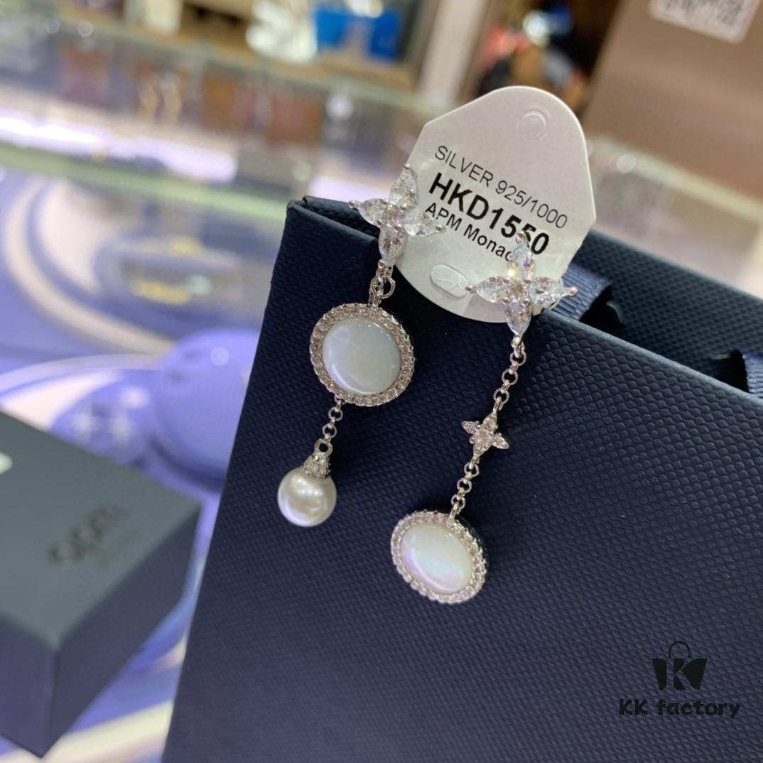 A Family Monaco White Mother-of-Pearl Drop Earrings
