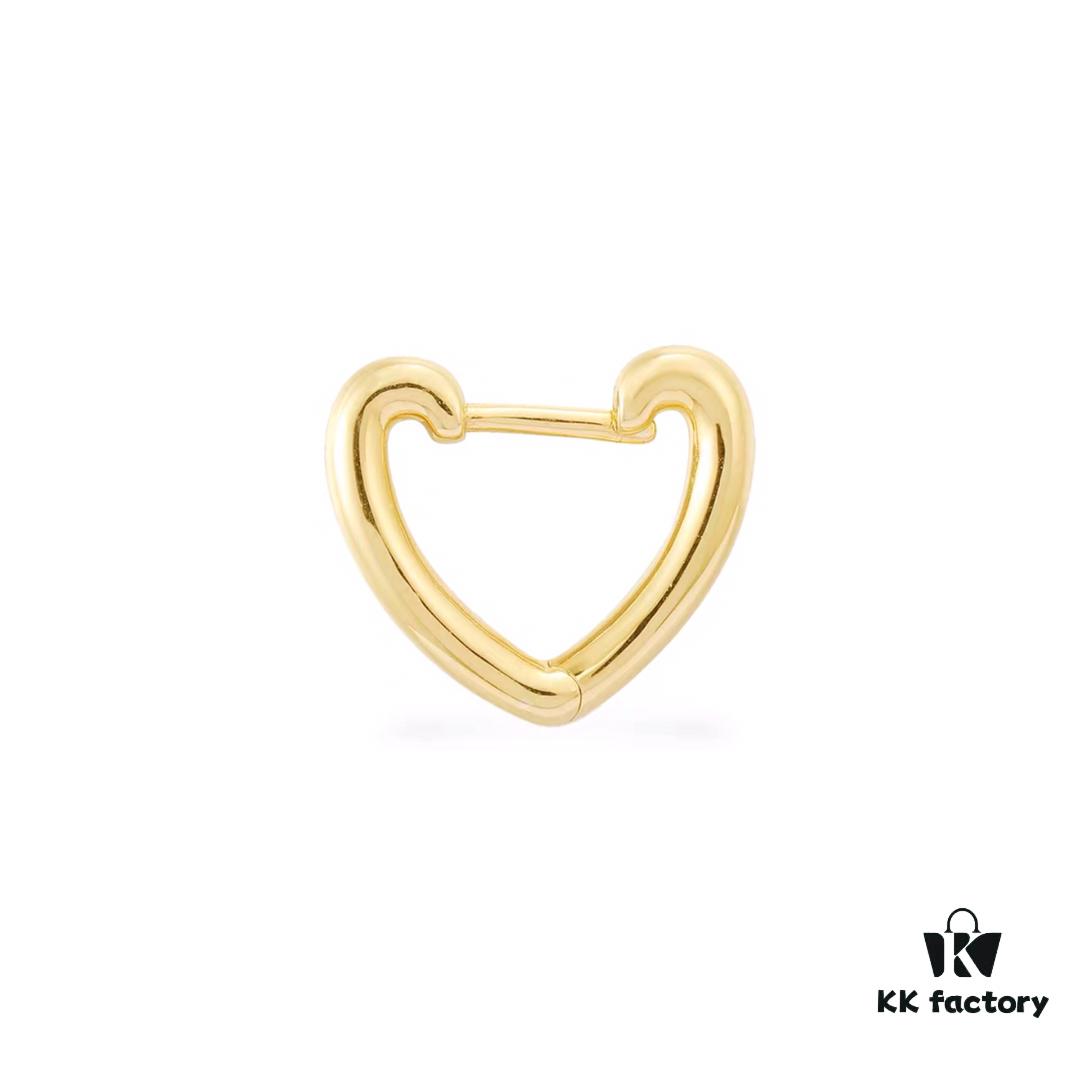 A Brand Monaco Heart-shaped Small Earrings for Women, Cute Heart Stud Earrings Jewelry Gift for Girlfriend 2020 New Trendy Style