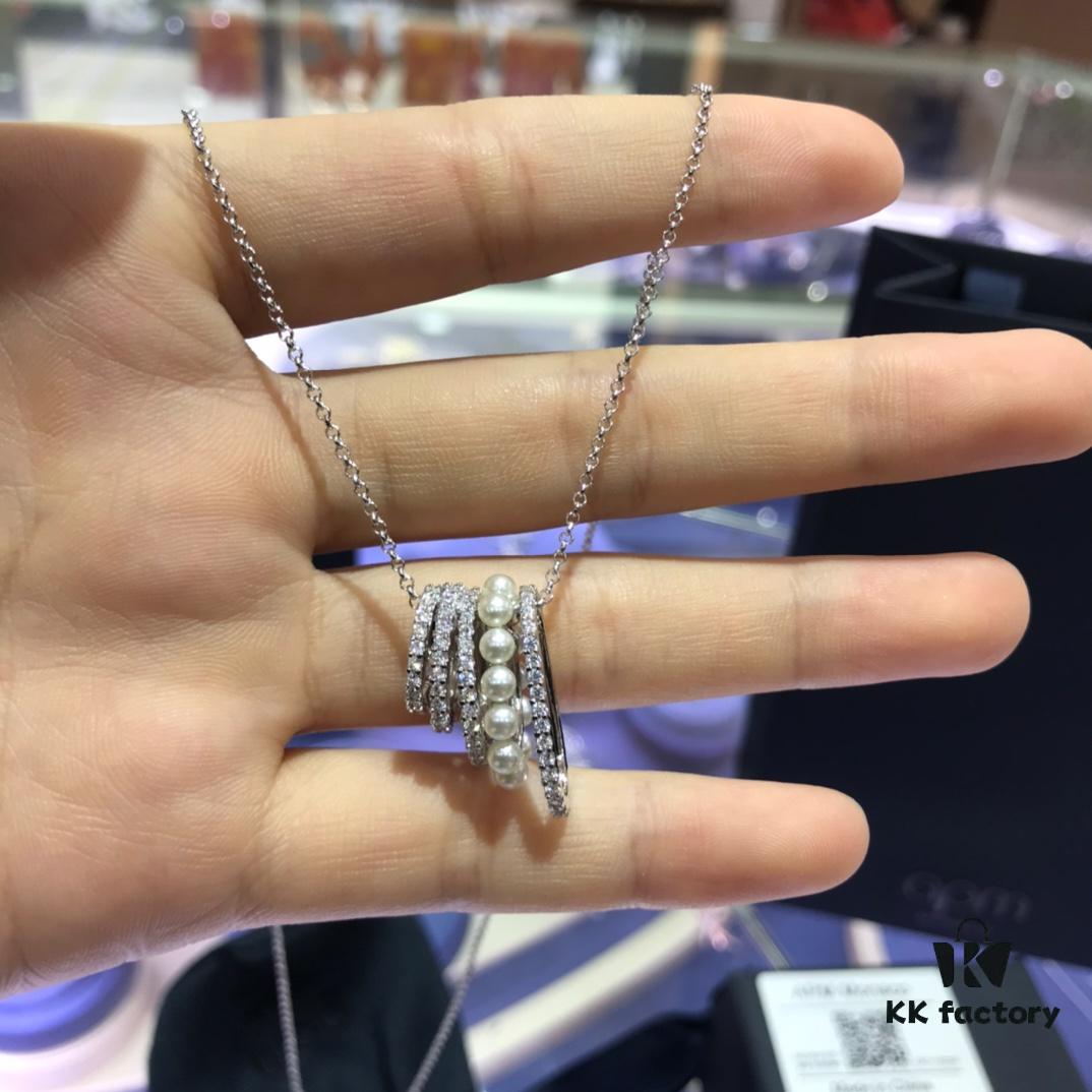 A Brand Monaco Multi-layer Decorative Pearl Waist Necklace for Women, Elegant Fashion Choker Silver Neck Chain