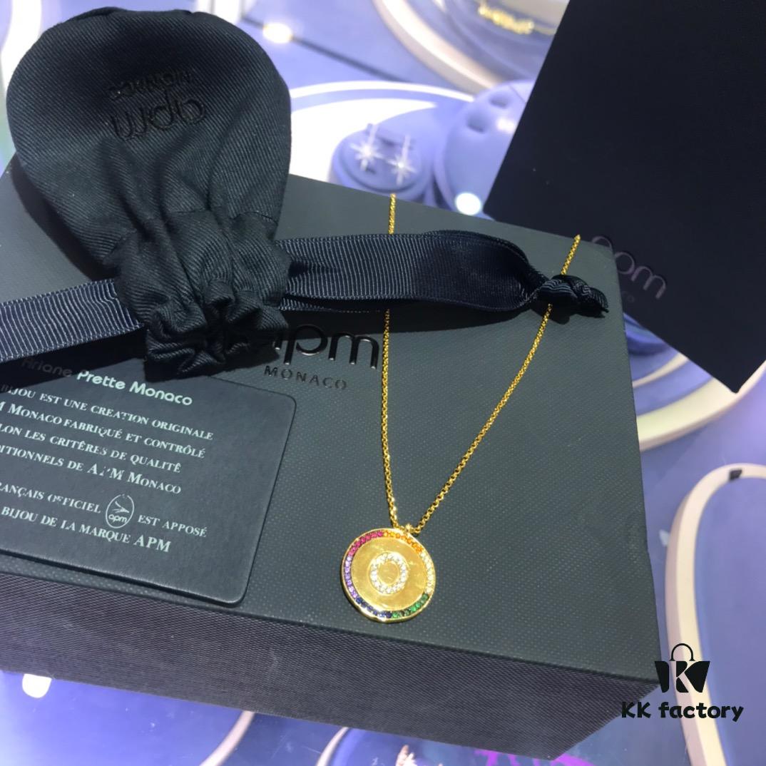 A Family Monaco Rainbow Letter Necklace for Women, Custom Couple Pendant Collar Gift for Girlfriend, European and American Style Pendant