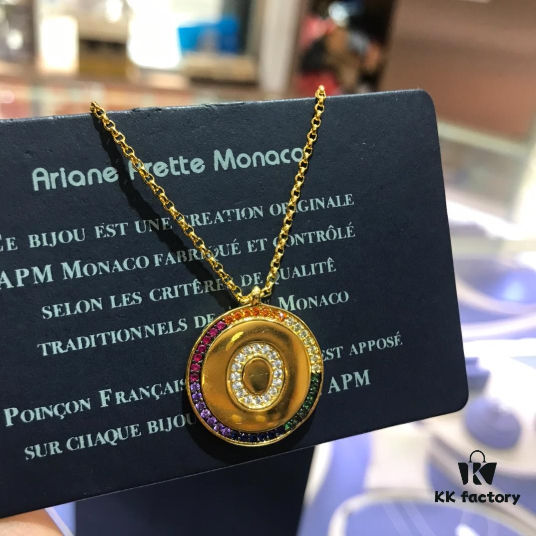 A Family Monaco Rainbow Letter Necklace for Women, Custom Couple Pendant Collar Gift for Girlfriend, European and American Style Pendant