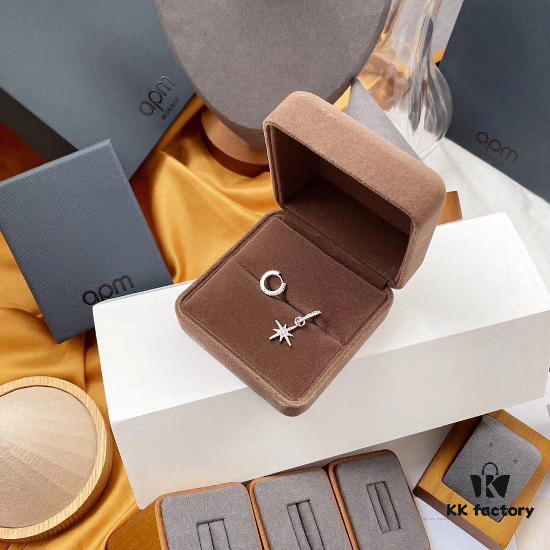 APM Monaco Asymmetrical Meteor Stud Earrings, Design-Centric Hoop Earrings, Minimalist and Elegant Ear Jewelry