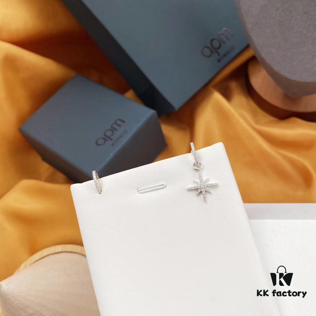 APM Monaco Asymmetrical Meteor Stud Earrings, Design-Centric Hoop Earrings, Minimalist and Elegant Ear Jewelry