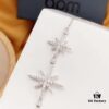 APM Monaco Double Shooting Star Silver Bracelet for Women, Six-Pointed Star Elegant Jewelry, Minimalist Luxury Gift for New Year