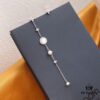APM Monaco Mother-of-Pearl Freshwater Pearl Earrings for Women, Long Asymmetrical Tassel Drop Earrings, Elegant Silver Jewelry