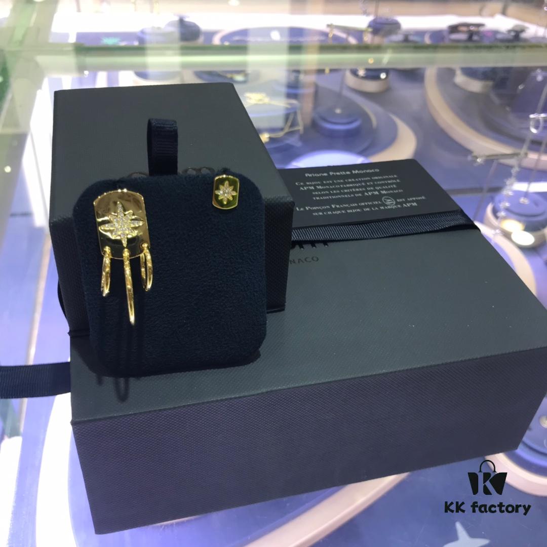 October New Arrival 🌟 A Brand MONACO Asymmetric Multi-Ring Earrings, Square Plate Design, Stylish Lightweight Luxury Vintage Look