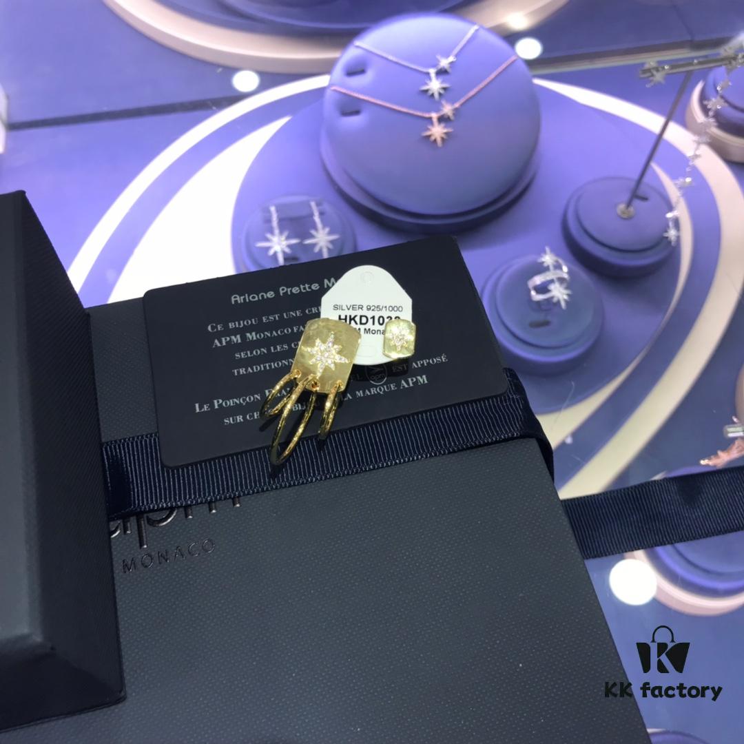 October New Arrival 🌟 A Brand MONACO Asymmetric Multi-Ring Earrings, Square Plate Design, Stylish Lightweight Luxury Vintage Look