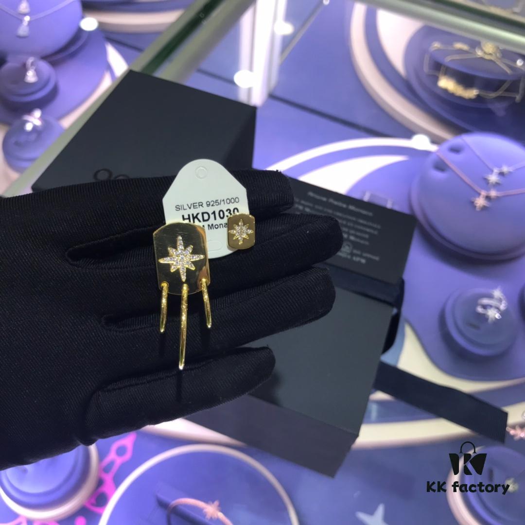 October New Arrival 🌟 A Brand MONACO Asymmetric Multi-Ring Earrings, Square Plate Design, Stylish Lightweight Luxury Vintage Look