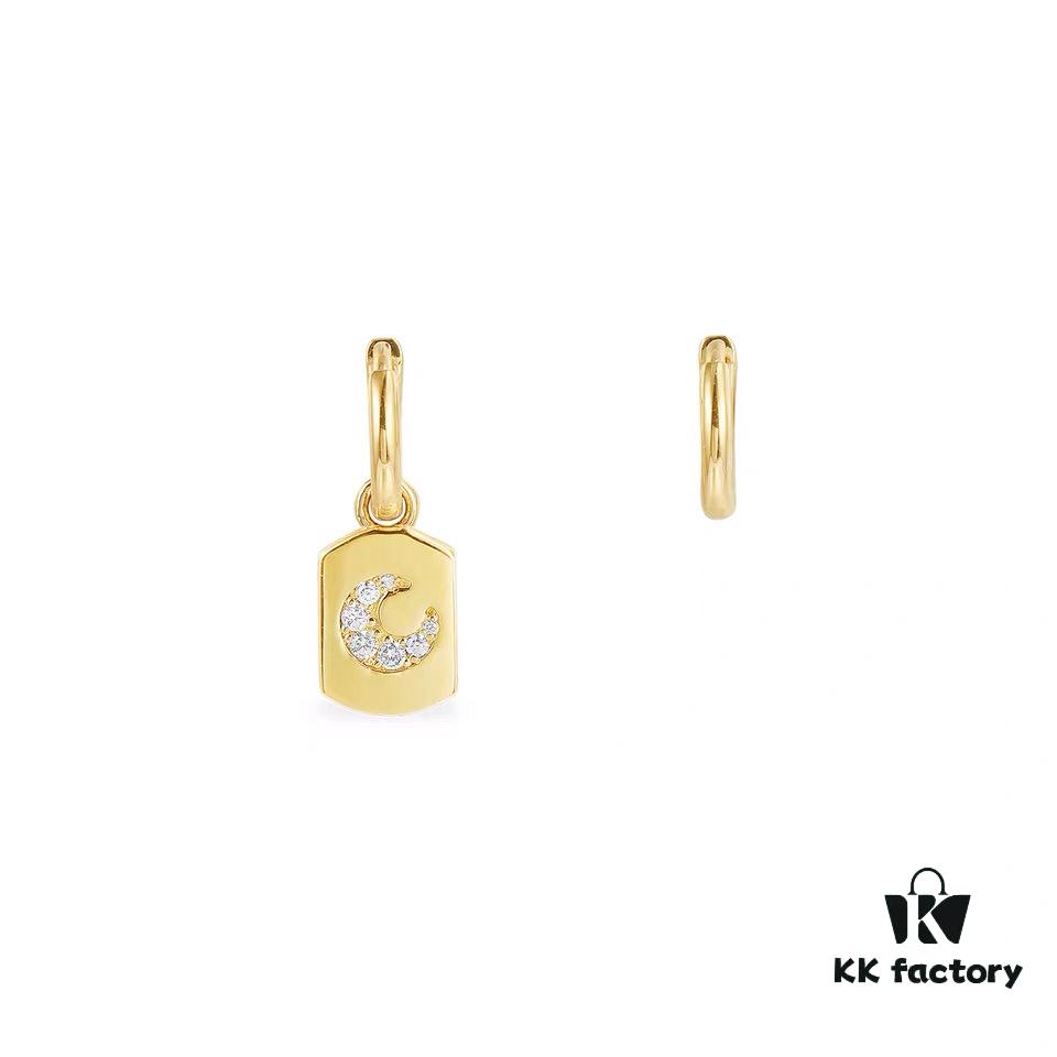 October New Arrival 🌟 A's Monaco Asymmetric Moon Earrings, Classic Elegant Minimalist Unisex Couple Hoop Earrings Jewelry Gift