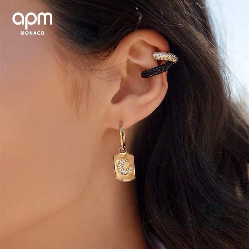 October New Arrival 🌟 A's Monaco Asymmetric Moon Earrings, Classic Elegant Minimalist Unisex Couple Hoop Earrings Jewelry Gift