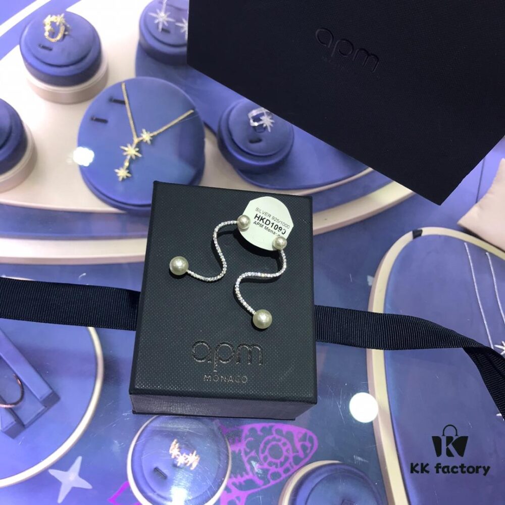 A Family Monaco Curved Pearl Drop Earrings, Minimalist and Elegant, Versatile Design