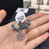 A Home Monaco Turquoise Bead Heart Valentine Asymmetrical Earrings for Women Fashion Jewelry