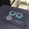 A Home Monaco Turquoise Bead Heart Valentine Asymmetrical Earrings for Women Fashion Jewelry