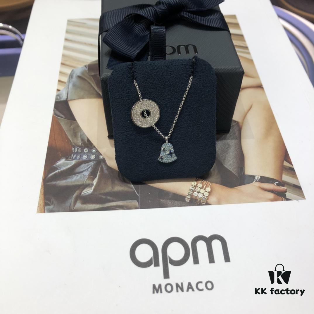 A Brand Monaco Round Pendant Bell Necklace, Collarbone Chain, Sweater Chain - Valentine's Day Gift for Girlfriend