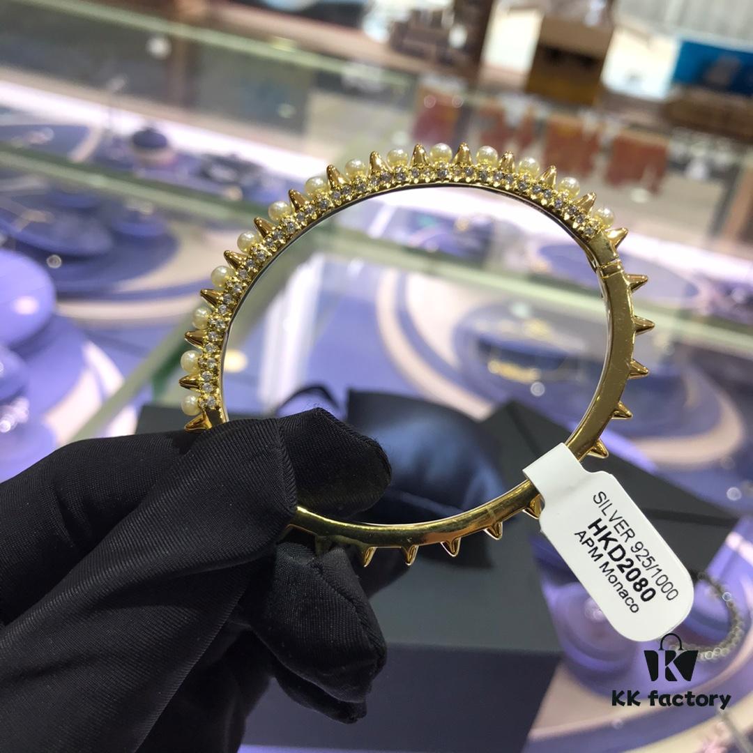 A Family Monaco Rivet Pearl Bracelet for Women, Unique Minimalist Design Jewelry for Friends and Couples