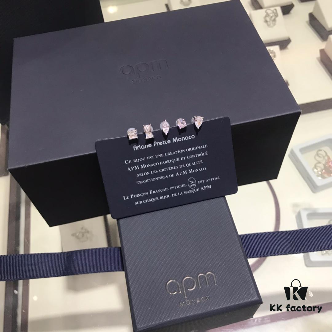 A Brand Monaco 925 Silver Post Drop Diamond-Inlaid Mixed Mini Stud Earrings for Women, Simple and Versatile Minimalist Jewelry