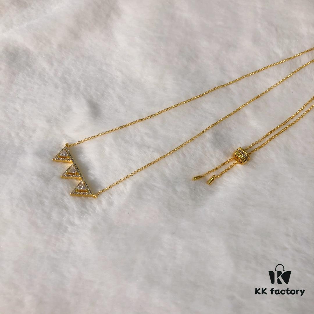 A Brand Monaco Triangle Necklace, Stylish and Minimalist Design, Versatile and Elegant, Ideal Gift Choice