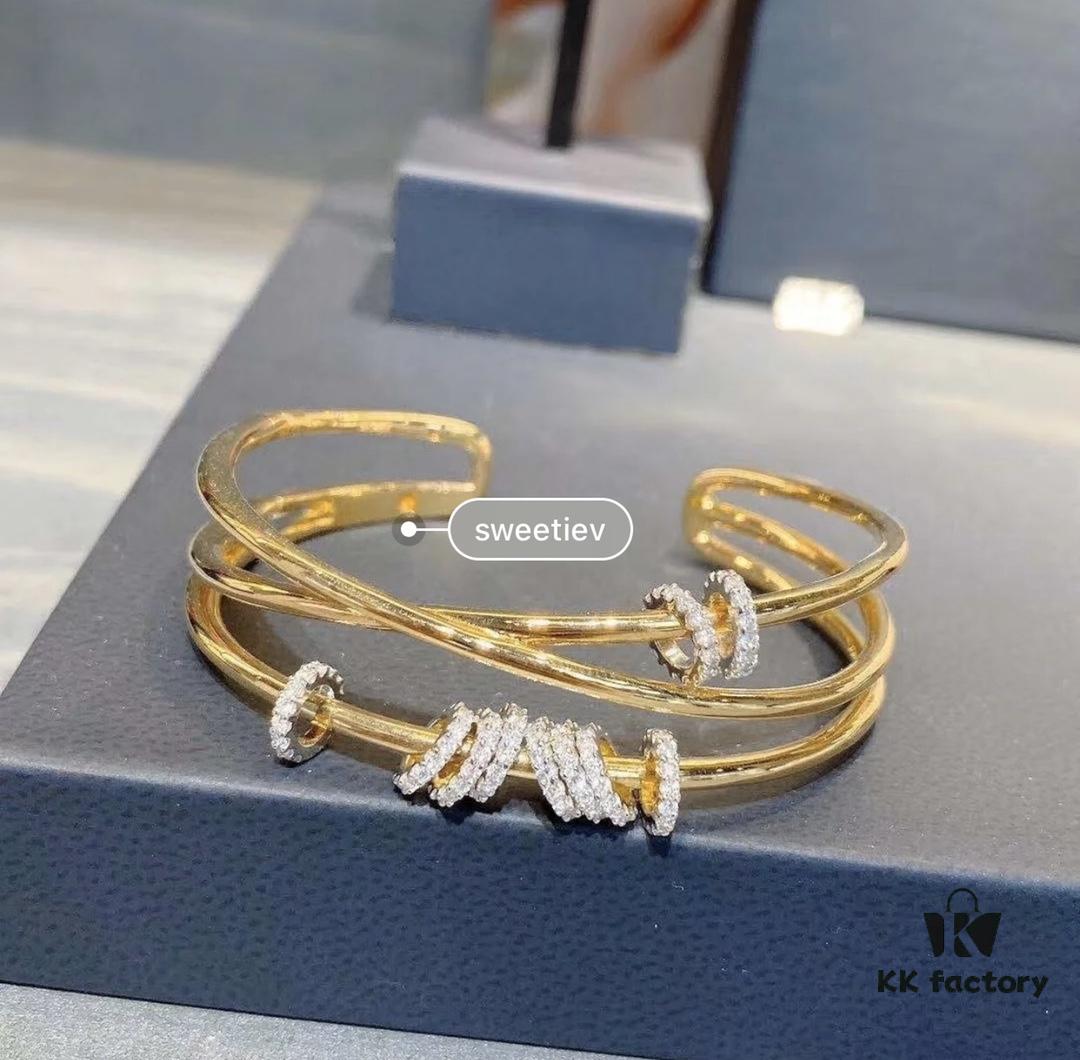 A-Brand Fashionable Shiny Rhinestone Lucky Golden Cross Bracelet ✨