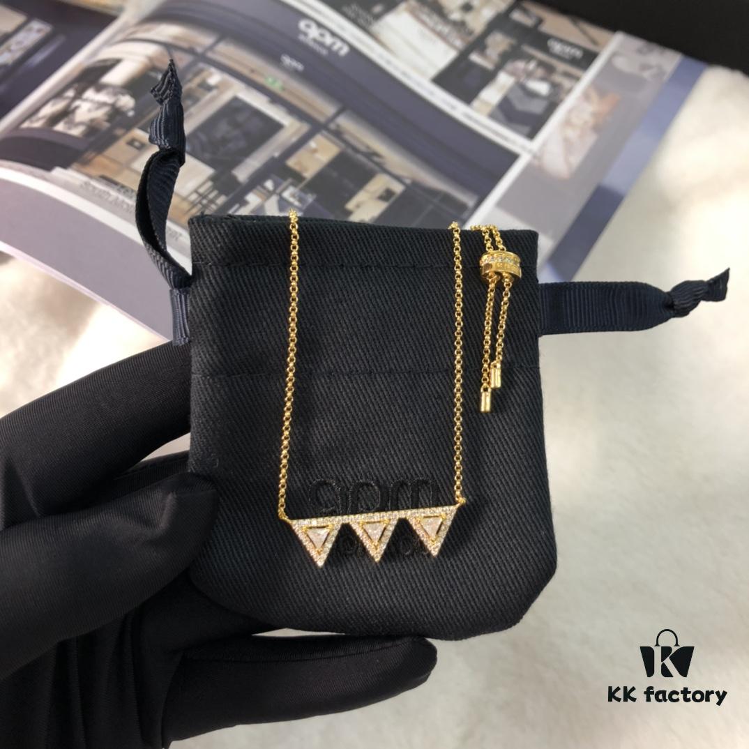 A Brand Monaco Triangle Necklace, Stylish and Minimalist Design, Versatile and Elegant, Ideal Gift Choice