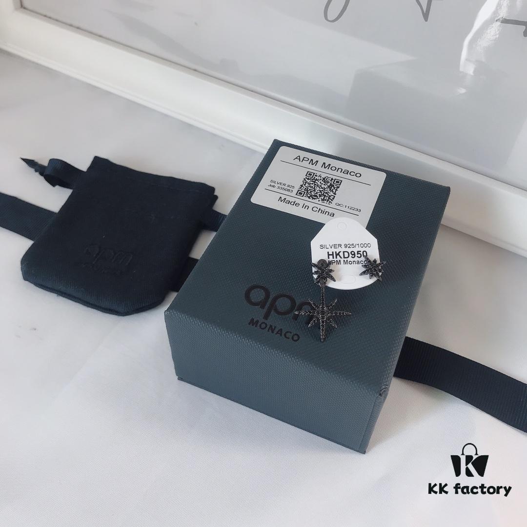 APM Monaco Union Flag Asymmetric Stud Earrings, Stylish and Minimalist Design, Versatile Fashion Jewelry, Wearable in Two Ways