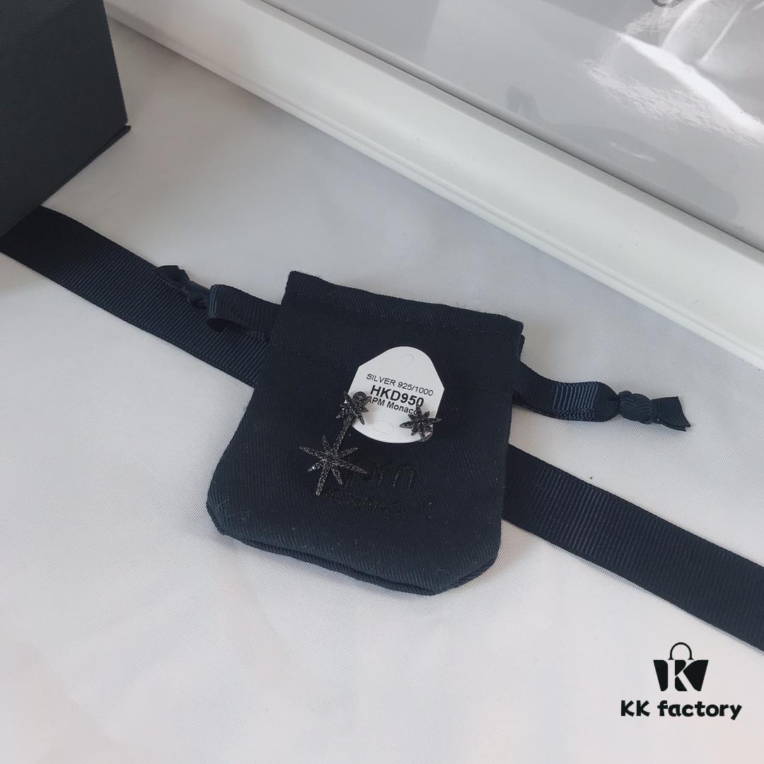 APM Monaco Union Flag Asymmetric Stud Earrings, Stylish and Minimalist Design, Versatile Fashion Jewelry, Wearable in Two Ways