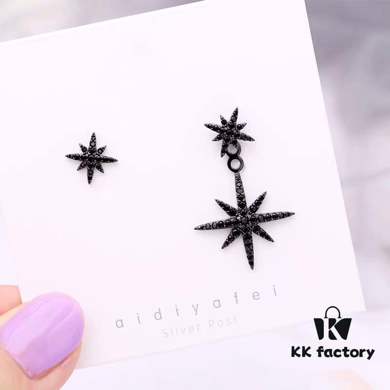 APM Monaco Union Flag Asymmetric Stud Earrings, Stylish and Minimalist Design, Versatile Fashion Jewelry, Wearable in Two Ways