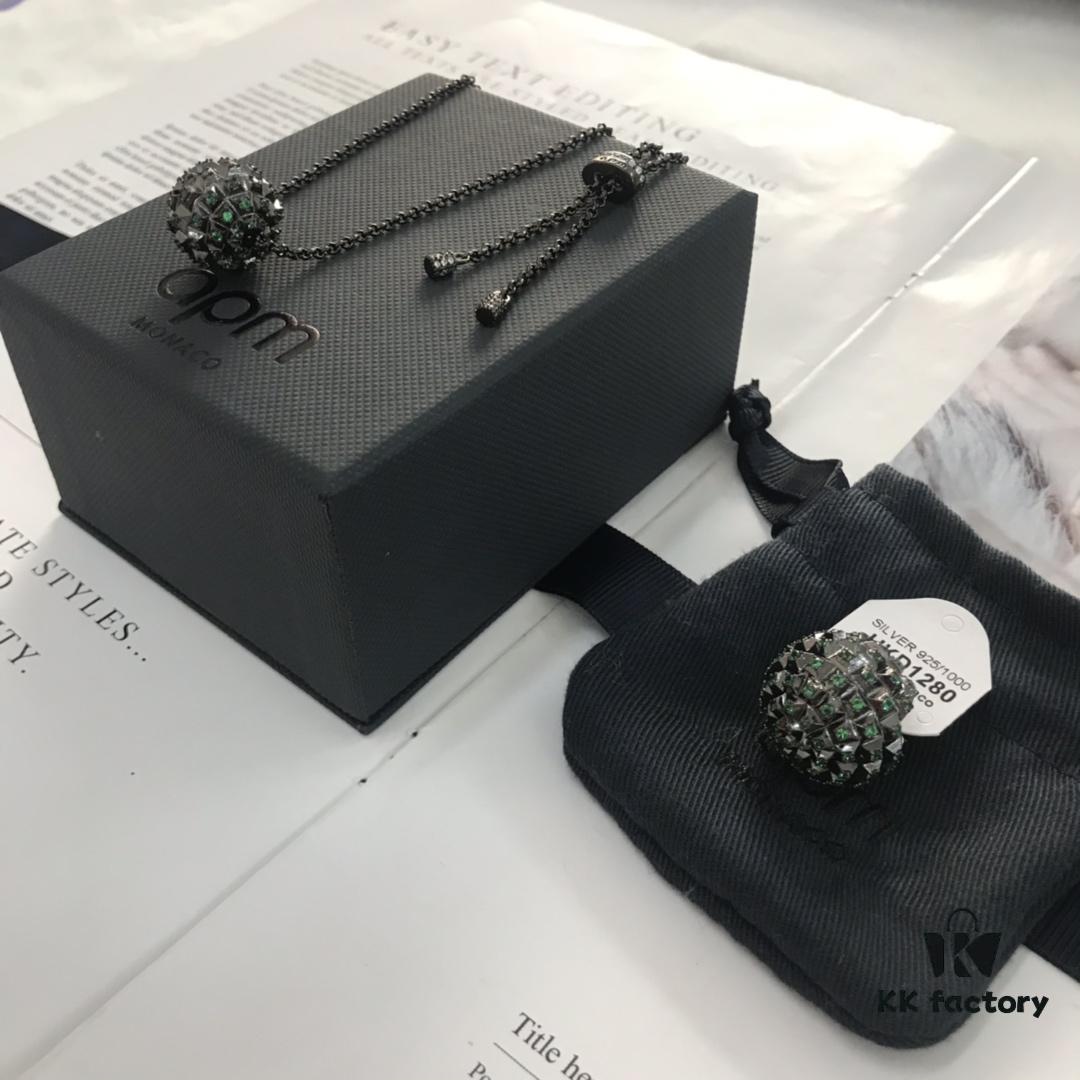 Original A Brand Monaco Gear Necklace and Earrings Set Newly Released