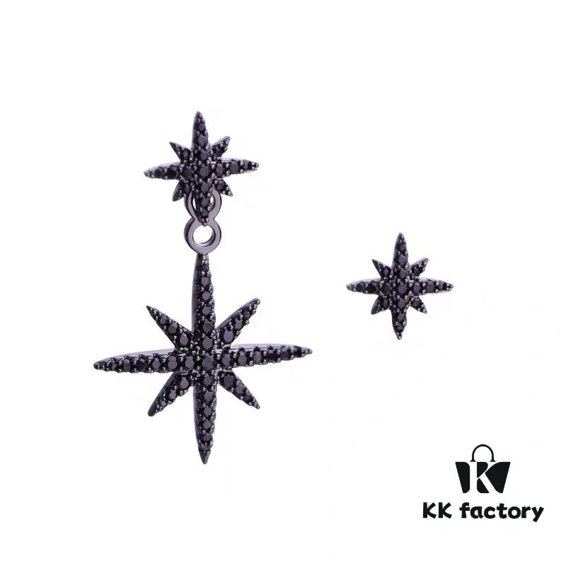 APM Monaco Union Flag Asymmetric Stud Earrings, Stylish and Minimalist Design, Versatile Fashion Jewelry, Wearable in Two Ways