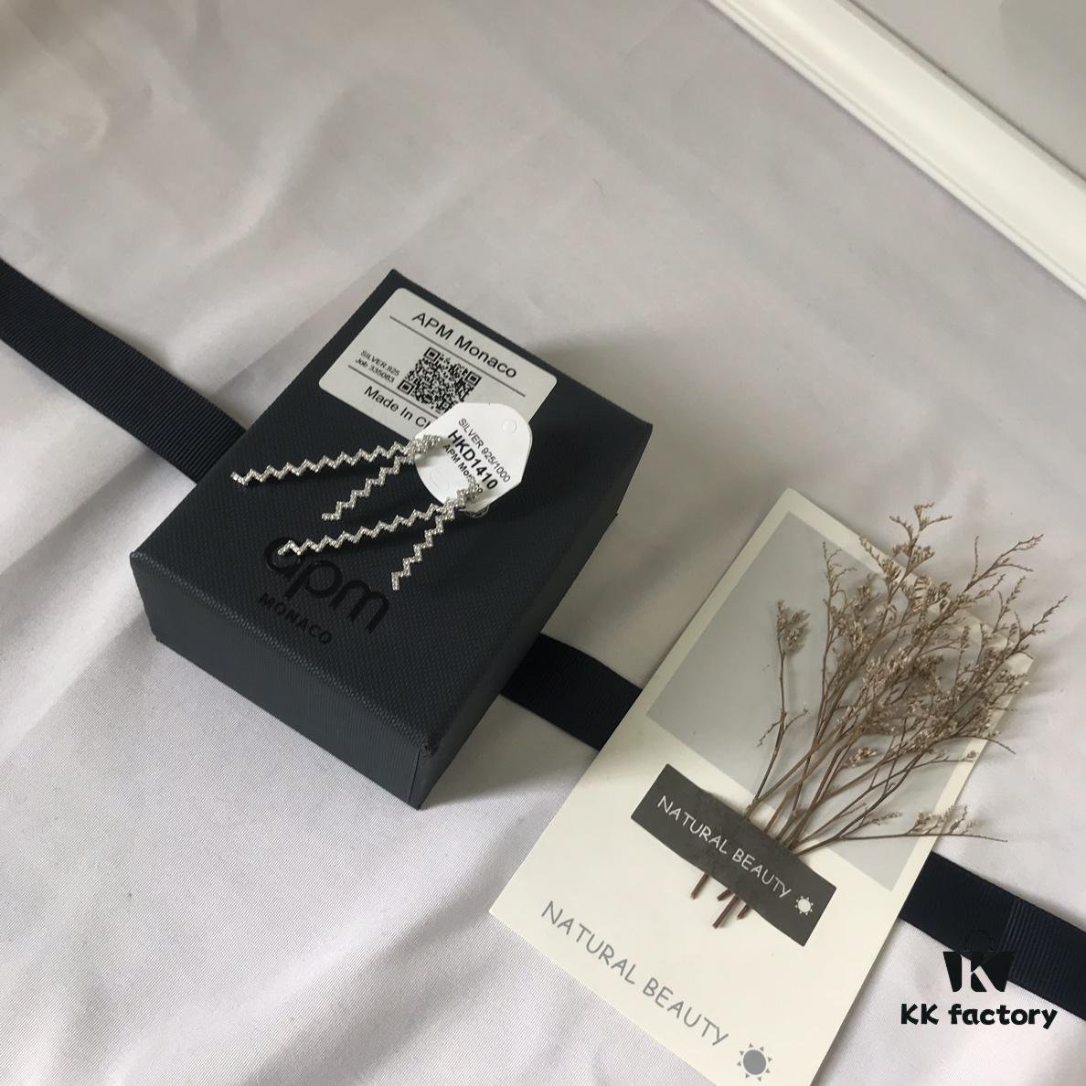 A Family Monaco Wave Cross Double Line Stud Earrings