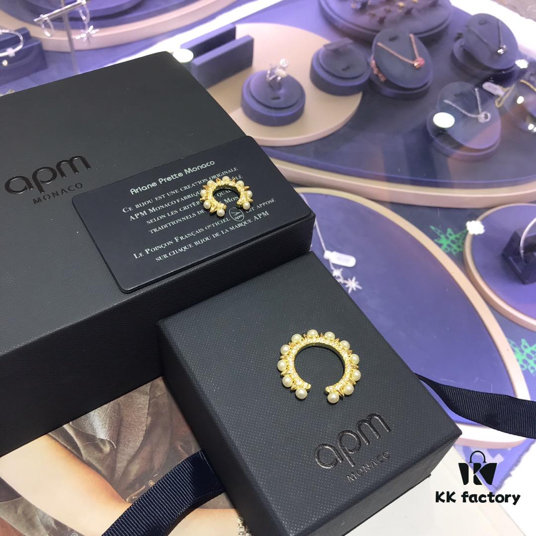 January New Arrival💗 APM Monaco Rivet Earrings with Pearl, Large and Small Clip-On Earrings, Stylish, Elegant and Sophisticated Jewelry, Perfect Gift for Couples