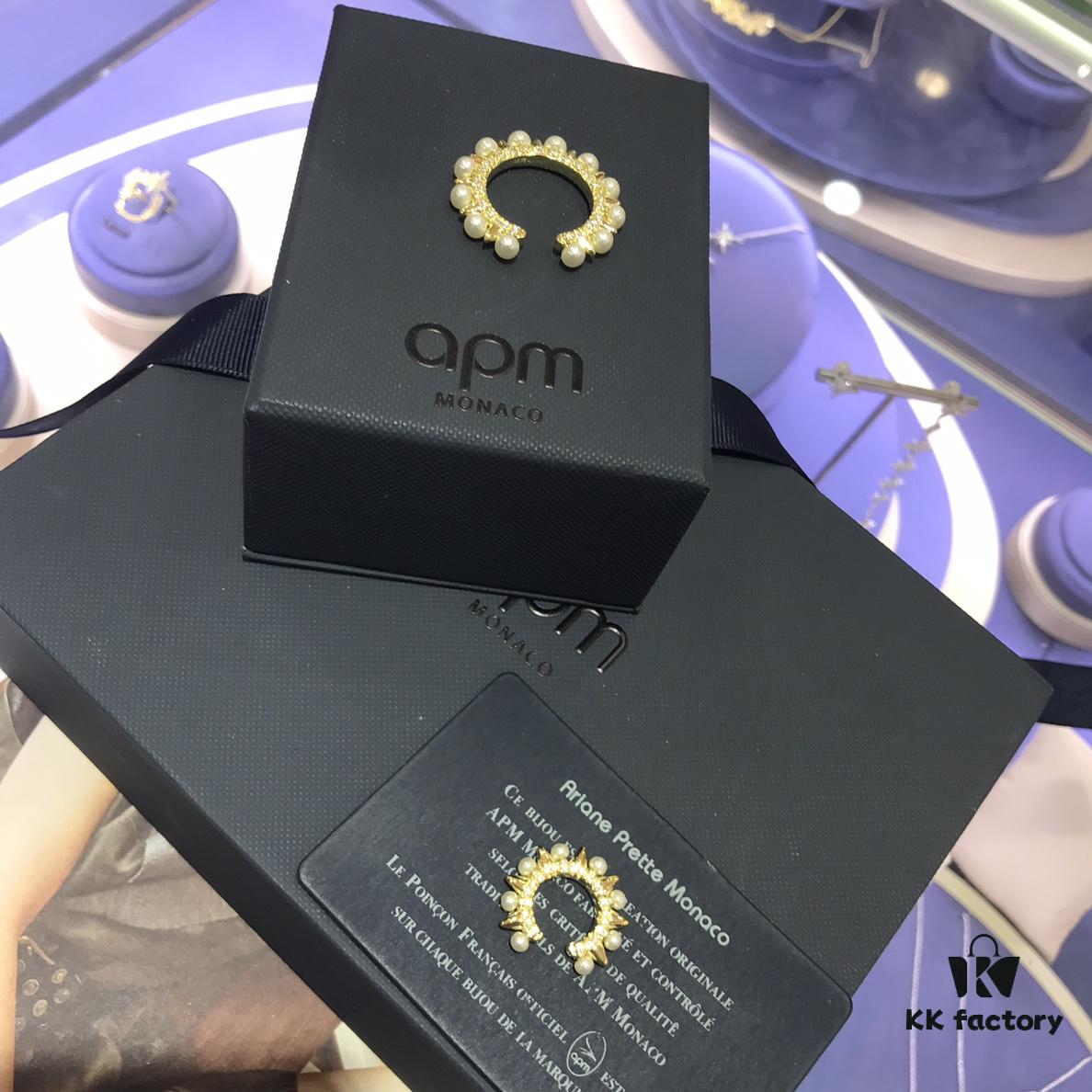 January New Arrival💗 APM Monaco Rivet Earrings with Pearl, Large and Small Clip-On Earrings, Stylish, Elegant and Sophisticated Jewelry, Perfect Gift for Couples