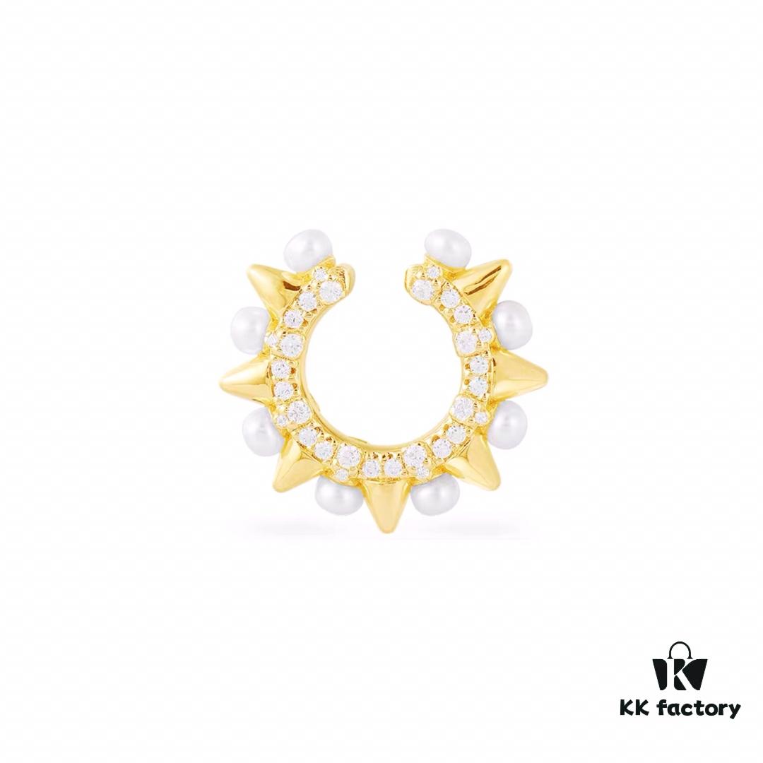 January New Arrival💗 APM Monaco Rivet Earrings with Pearl, Large and Small Clip-On Earrings, Stylish, Elegant and Sophisticated Jewelry, Perfect Gift for Couples