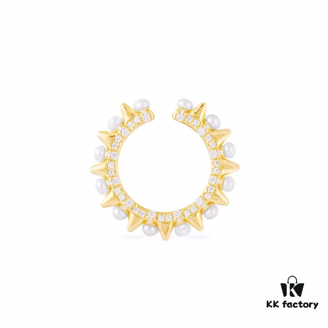 January New Arrival💗 APM Monaco Rivet Earrings with Pearl, Large and Small Clip-On Earrings, Stylish, Elegant and Sophisticated Jewelry, Perfect Gift for Couples